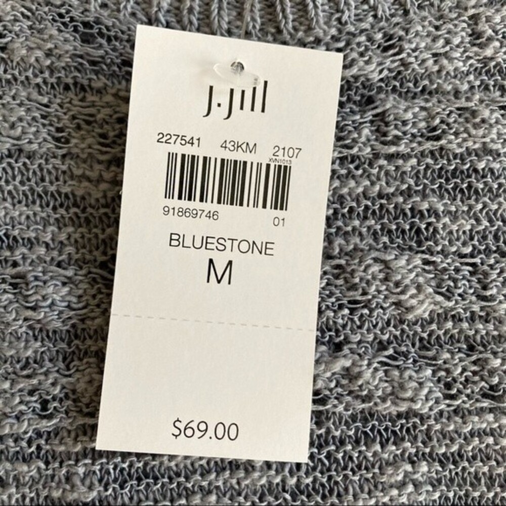 J. Jill Bluestone Open Knit Short Sleeve Sweater Medium - Picture 7 of 12